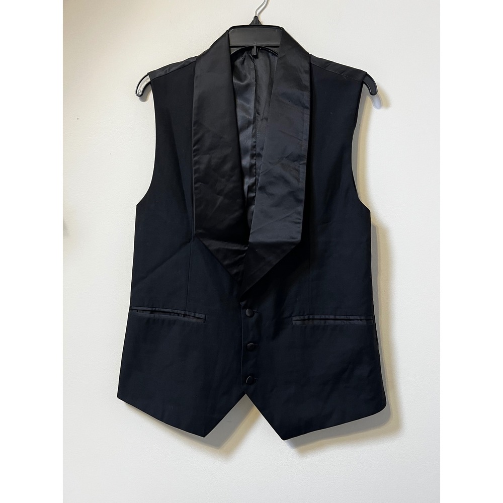 COOFANDY Men's‎ Black Tuxedo Vest Shawl Collar Formal Waistcoat Sz S